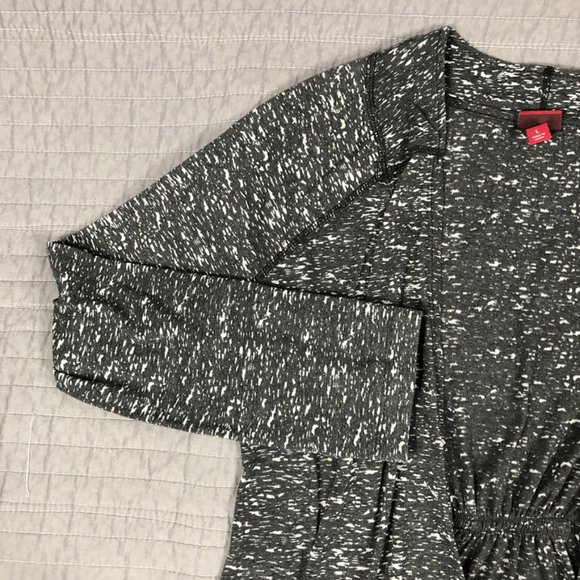 4/$15 Waterfall Cardigan Women Large Black Heather T Shirt Knit Waterfall Jacket - Picture 8 of 16